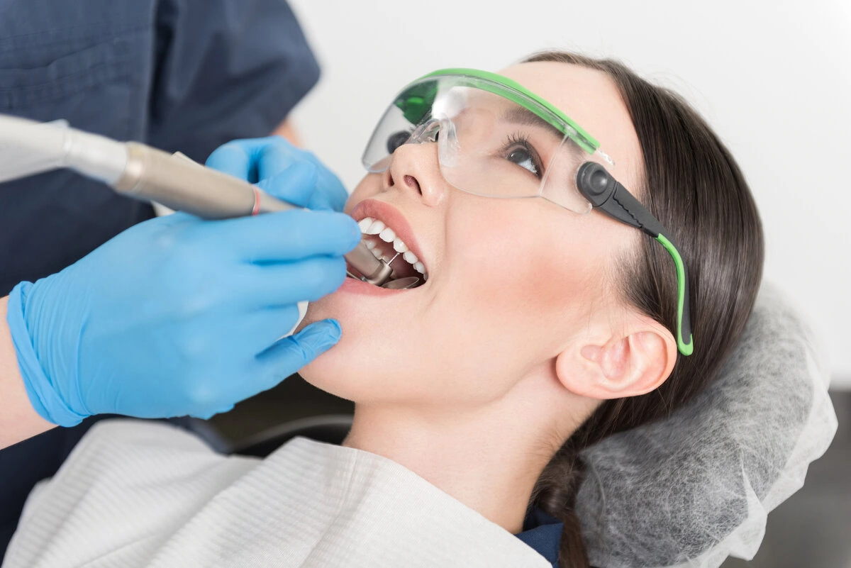 Patient having a tooth prepared for a dental crown